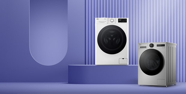HA Payday Sales, 2 LG Laundry Home Appliances with a purple background