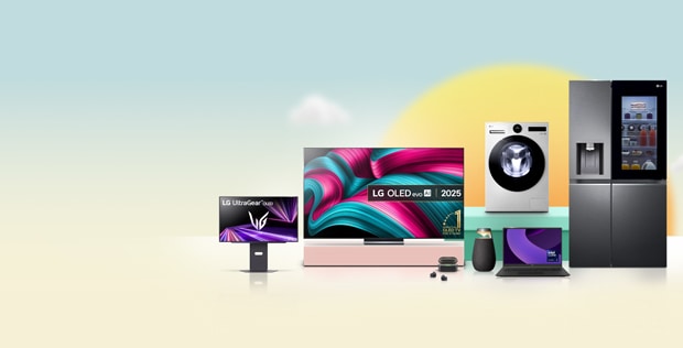 LG Products are sat in front of the sun
