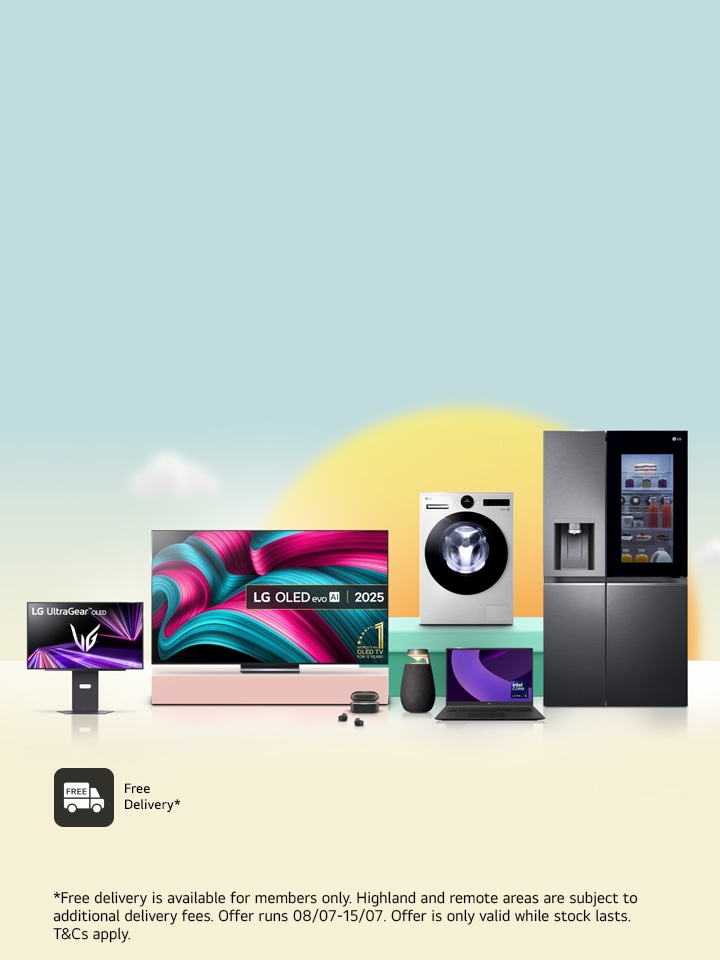 LG products sit in front of the sun