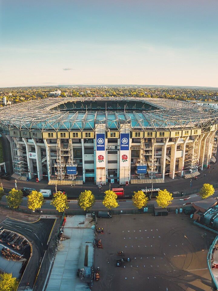 arial view of the twickenham rugby stadium 