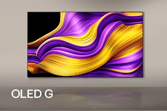 LG OLED G depicting an abstract background.	