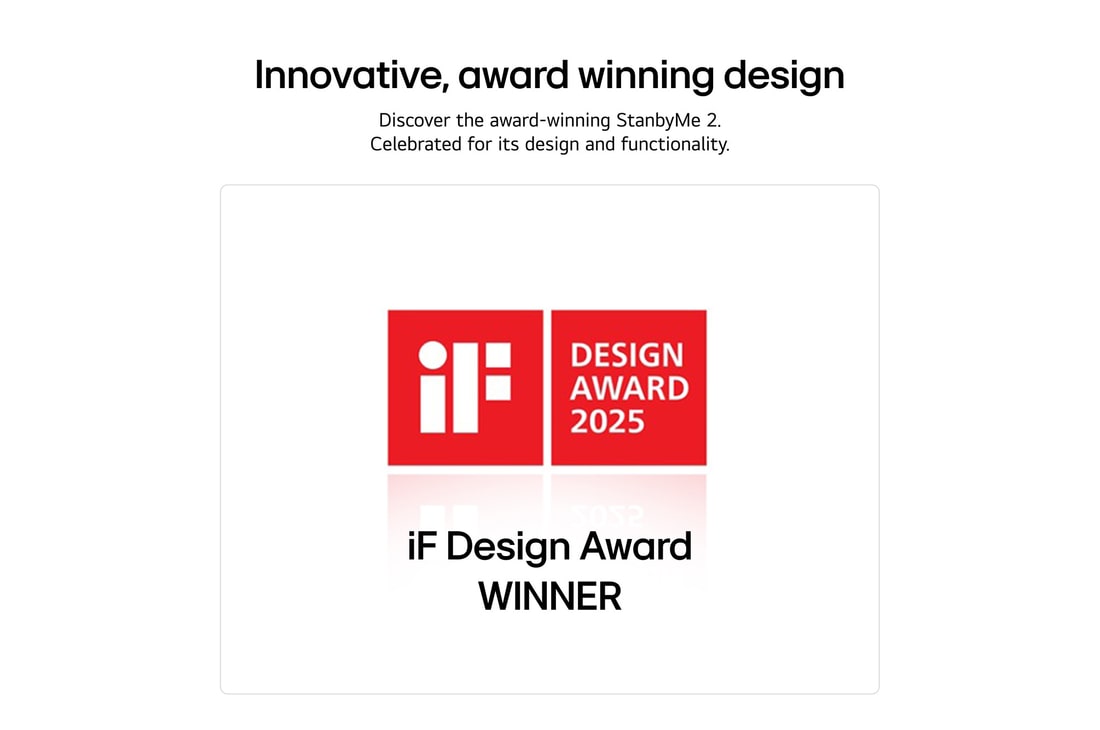 A girl with her puppy is watching a show on the LG StanbyME 2. The folio cover is used and the screen is propped up like a tablet. 