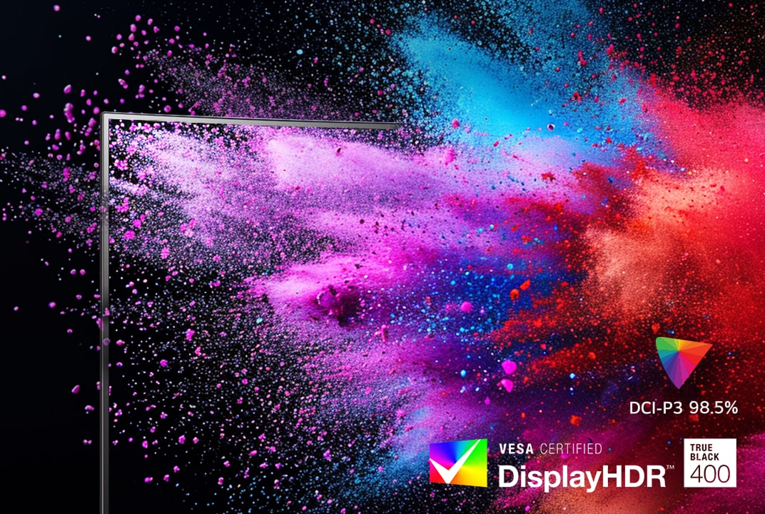 Realistic details of DisplayHDR True Black 400 and DCI-P3 98.5%.