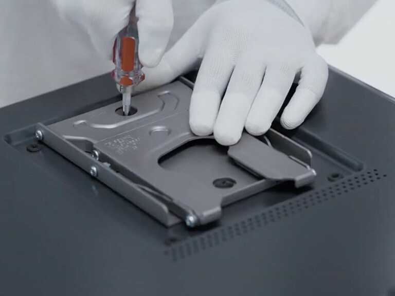 Step-by-step video on how to wall-mount the LG OLED evo AI G5 4K Smart TV using the supplied bracket.