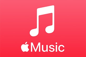 An app logo of Apple Music.	