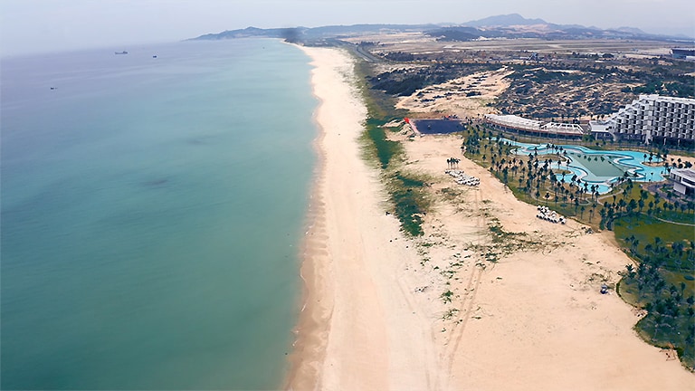 Beach in front of the resort