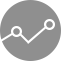 White graph line with circular nodes trending upward diagonally on a red background, indicating growth. Grey background with a white line graph featuring three ascending nodes from left to right, indicating growth.