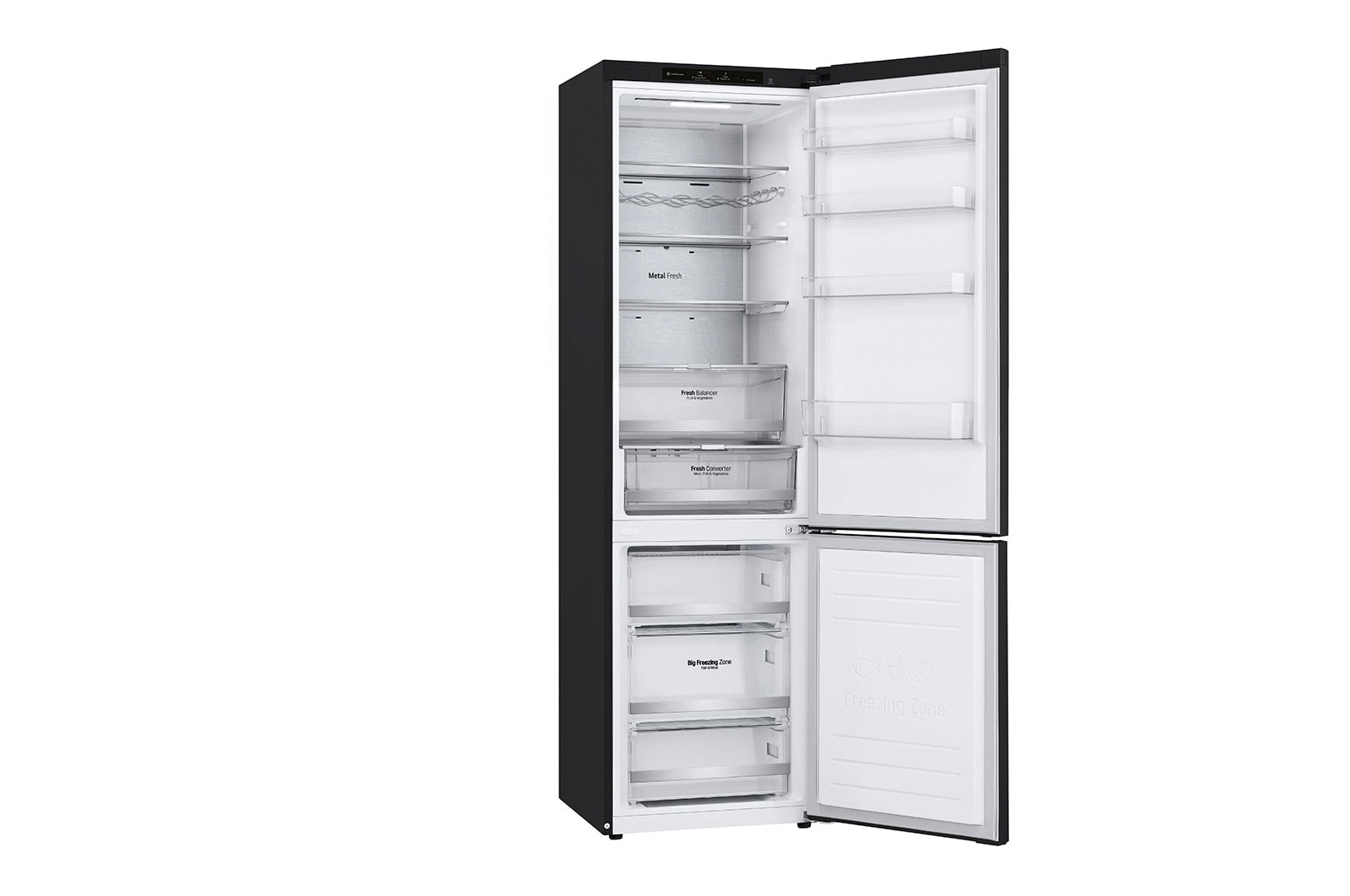 LG 384L Tall Fridge Freezer Matte Black Total No Frost, GBB72MCVBN