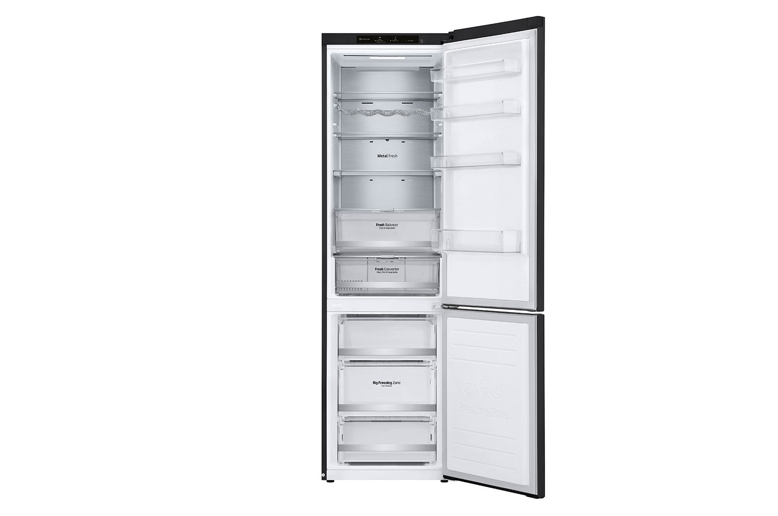 LG 384L Tall Fridge Freezer Matte Black Total No Frost, GBB72MCVBN