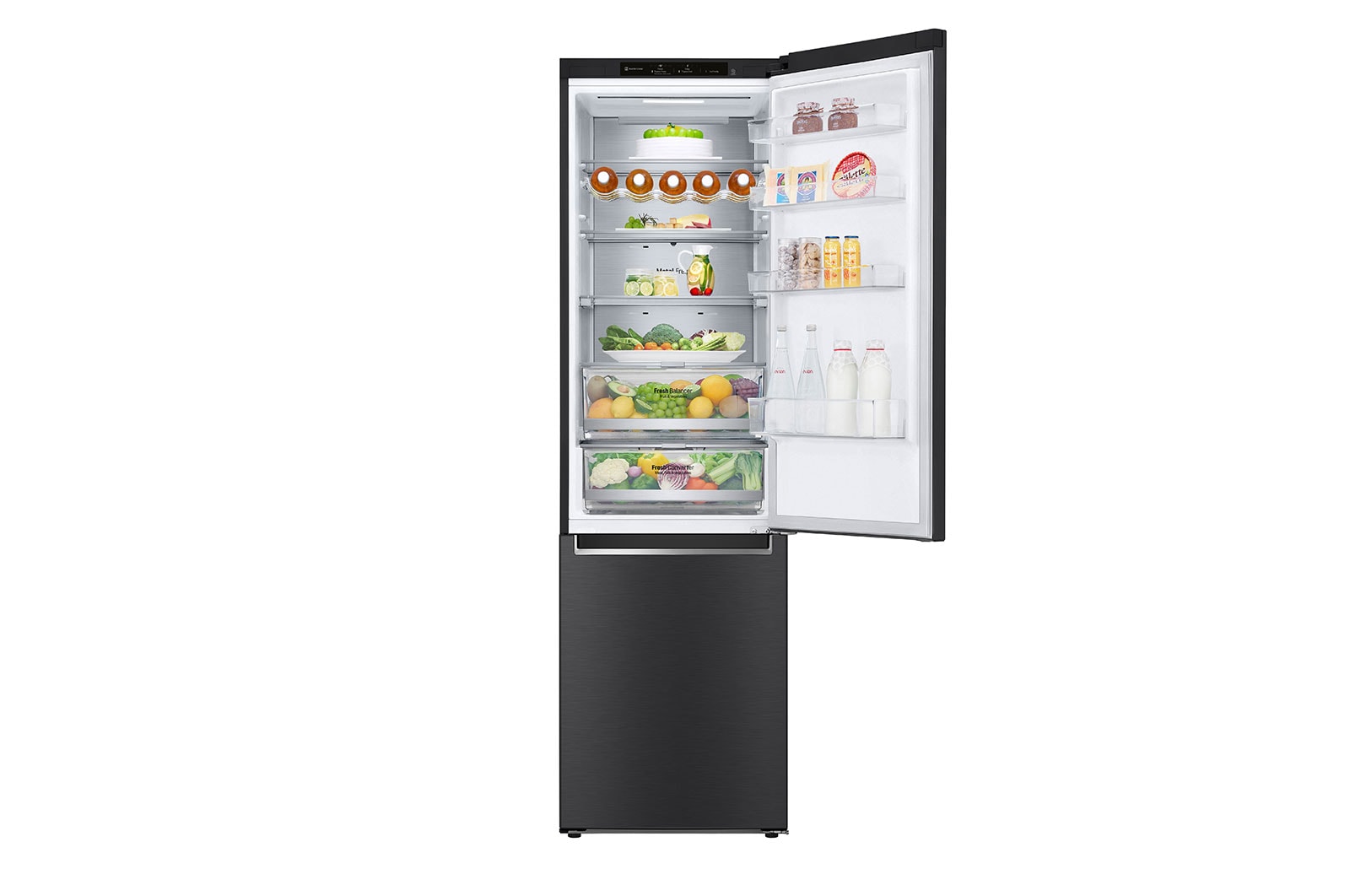 LG 384L Tall Fridge Freezer Matte Black Total No Frost, GBB72MCVBN