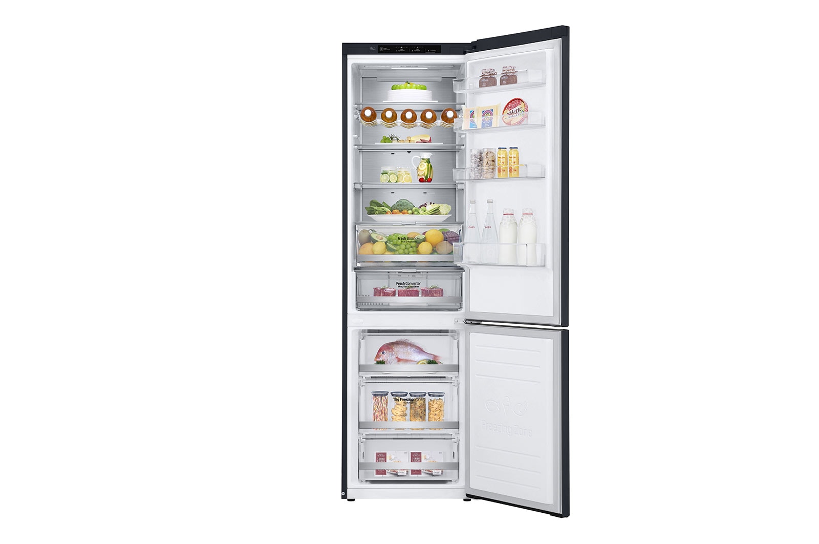 LG 384L Tall Fridge Freezer Matte Black Total No Frost, GBB92MCBAP