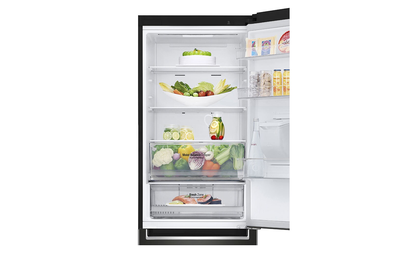 LG 340L Fridge Freezer Water Dispenser, Black Steel, GBF61BLHEN