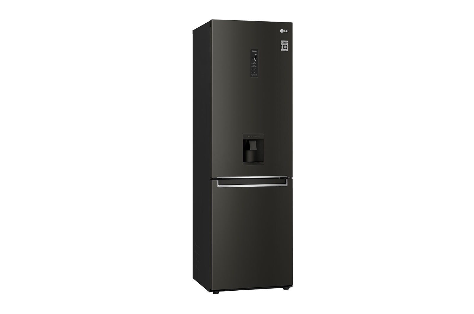 LG 340L Fridge Freezer Water Dispenser, Black Steel, GBF61BLHEN