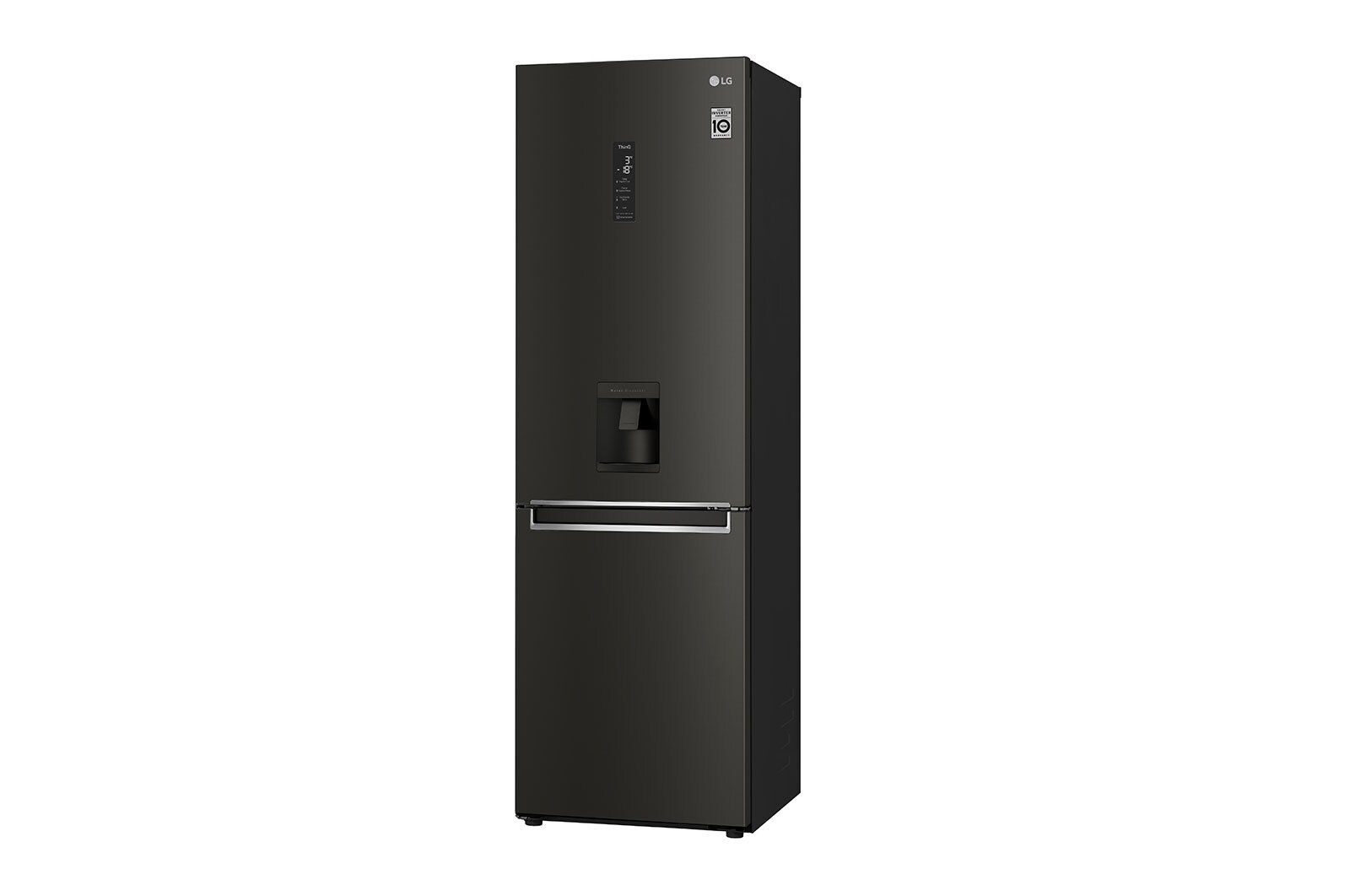 LG 340L Fridge Freezer Water Dispenser, Black Steel, GBF61BLHEN
