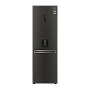 Front view of 340L Tall Fridge Freezer Black Steel Water Dispenser (GBF61BLHEN)