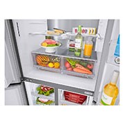 LG 506L Multi Door Fridge Freezer Water & Ice Dispenser, Shiny Steel, GML844PZ6F