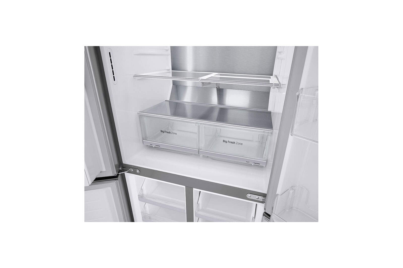 LG 506L Multi Door Fridge Freezer Water & Ice Dispenser, Shiny Steel, GML844PZ6F