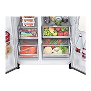 LG 635L American Style Fridge Freezer Water & Ice Dispenser, Stainless Steel, GSJV90BSAE