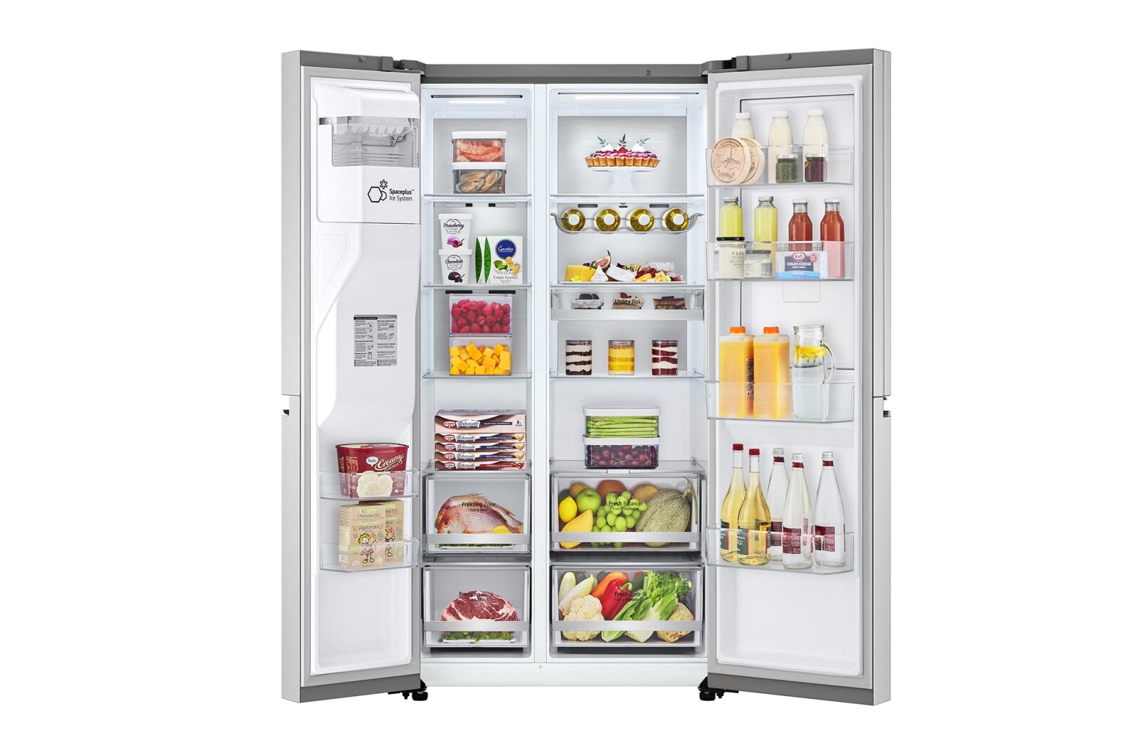 LG 635L American Style Fridge Freezer Water & Ice Dispenser, Stainless Steel, GSJV90BSAE