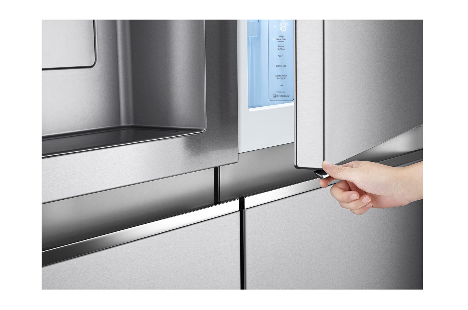 LG 635L American Style Fridge Freezer Water & Ice Dispenser, Stainless Steel, GSJV90BSAE
