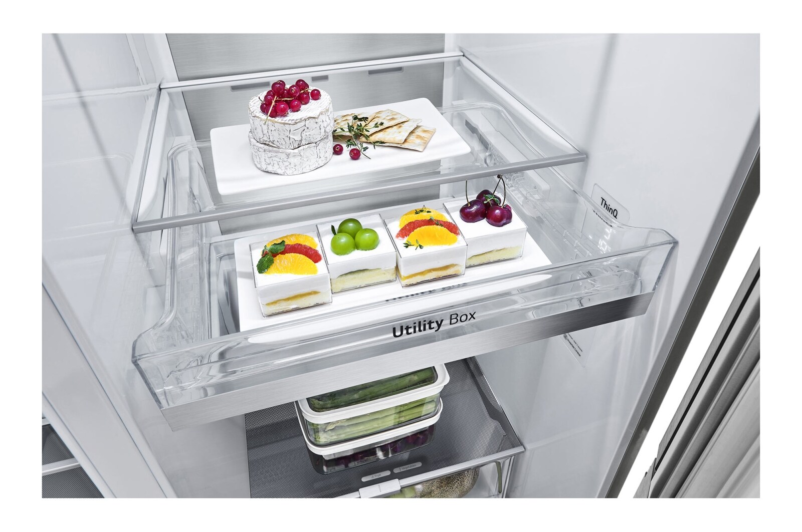 LG 635L American Style Fridge Freezer Water & Ice Dispenser, Stainless Steel, GSJV90BSAE