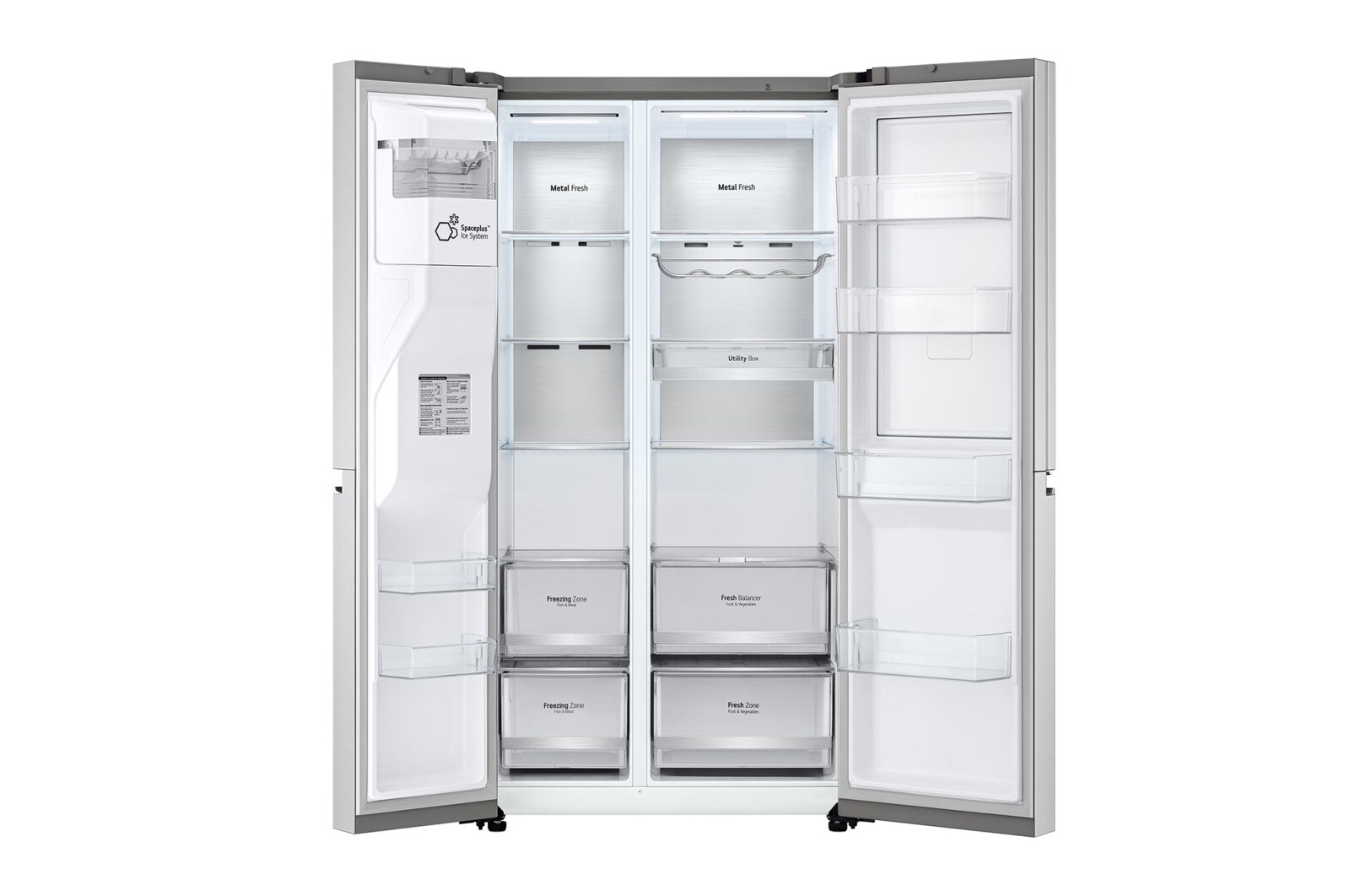 LG 635L American Style Fridge Freezer Water & Ice Dispenser, Stainless Steel, GSJV90BSAE