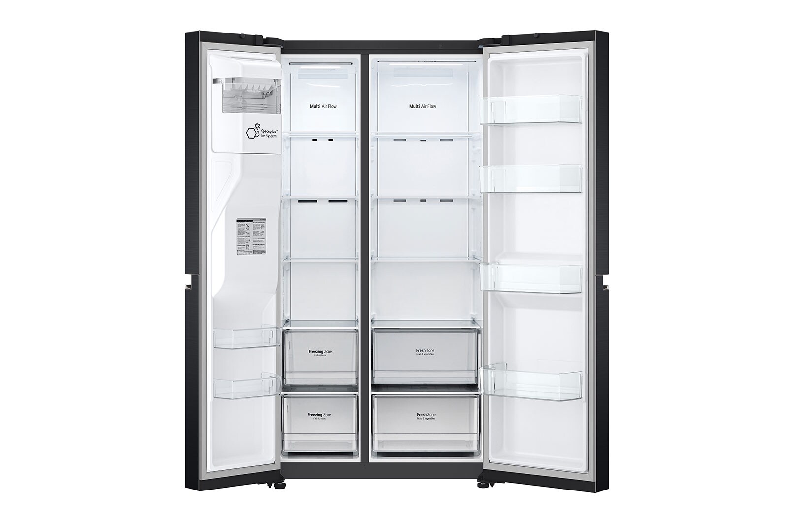 LG 635L American Style Fridge Freezer Water & Ice Dispenser, Matte Black, GSLV70MCTF