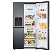 LG 635L American Style Fridge Freezer Water & Ice Dispenser, Matte Black, GSLV70MCTF