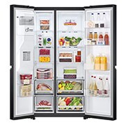 LG 635L American Style Fridge Freezer Water & Ice Dispenser, Matte Black, GSLV70MCTF
