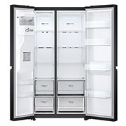 LG 635L American Style Fridge Freezer Water & Ice Dispenser, Matte Black, GSLV70MCTF