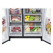LG 635L American Style Fridge Freezer Water & Ice Dispenser, Matte Black, GSLV70MCTF