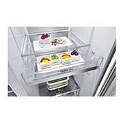 LG 655L InstaView™ American Style Fridge Freezer Shiny Steel Total No Frost, GSQV90PZAE
