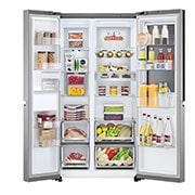 LG 655L InstaView™ American Style Fridge Freezer Shiny Steel Total No Frost, GSQV90PZAE