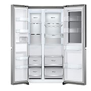 LG 655L InstaView™ American Style Fridge Freezer Shiny Steel Total No Frost, GSQV90PZAE