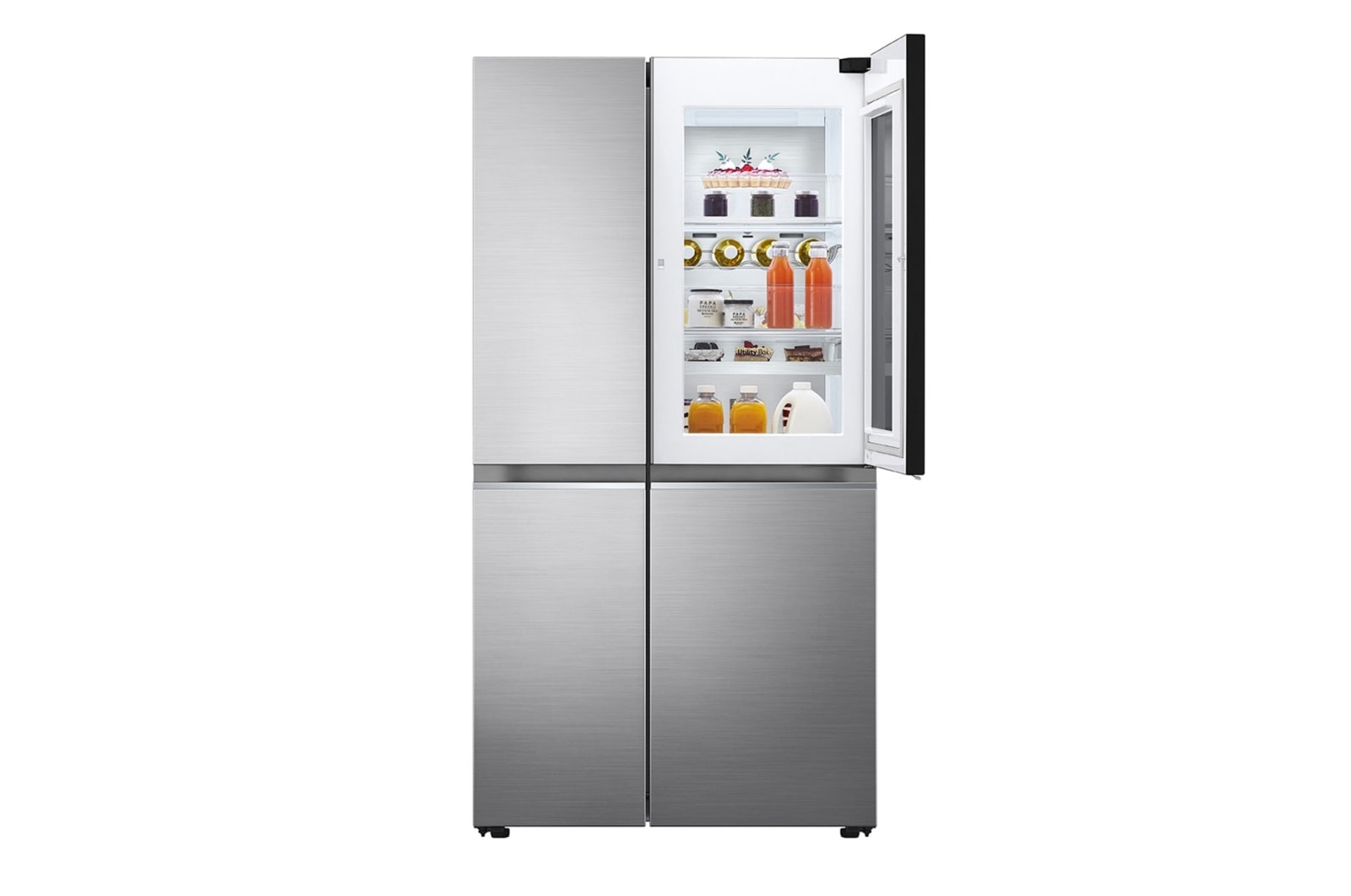 LG 655L InstaView™ American Style Fridge Freezer Shiny Steel Total No Frost, GSQV90PZAE