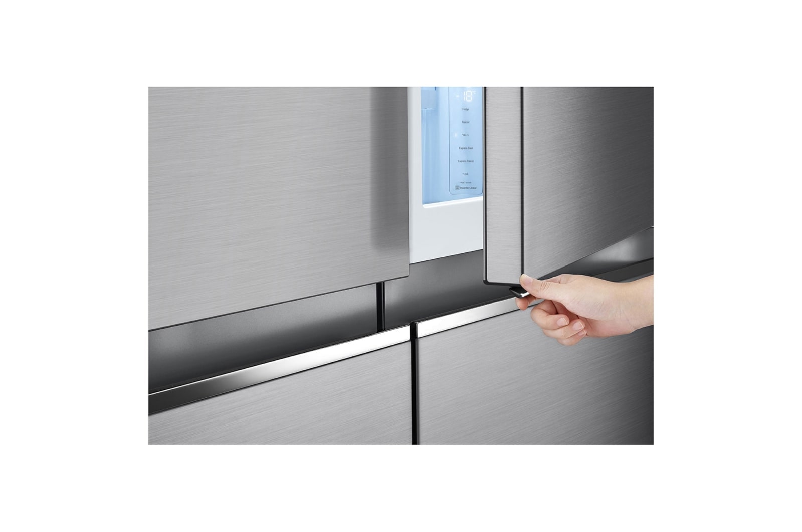 LG 655L InstaView™ American Style Fridge Freezer Shiny Steel Total No Frost, GSQV90PZAE