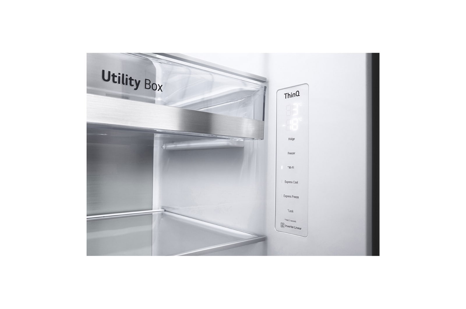 LG 655L InstaView™ American Style Fridge Freezer Shiny Steel Total No Frost, GSQV90PZAE