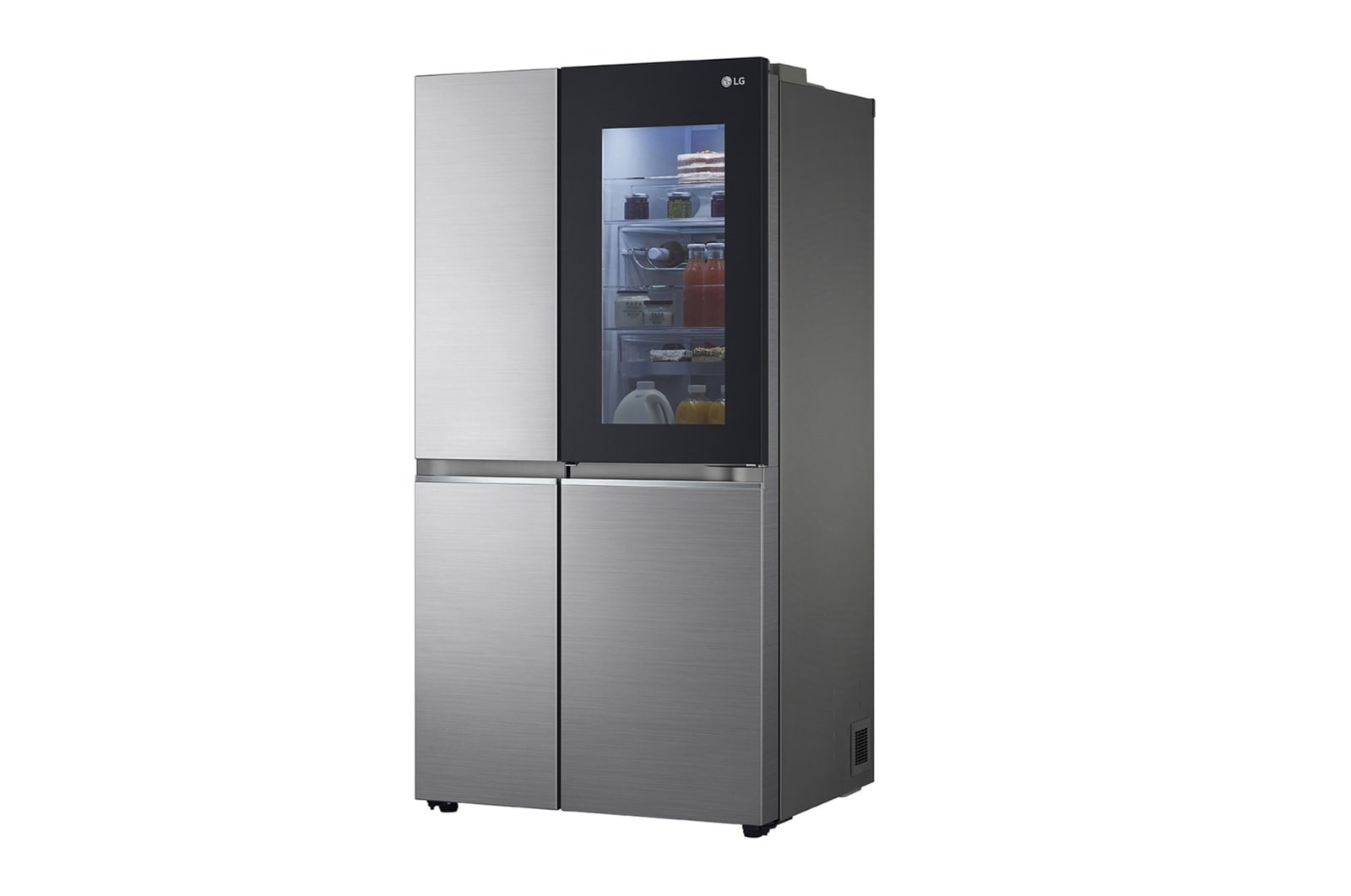 LG 655L InstaView™ American Style Fridge Freezer Shiny Steel Total No Frost, GSQV90PZAE