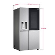 LG 635L InstaView™ American Style Fridge Freezer Stainless Steel Total No Frost, GSXV91BSAE