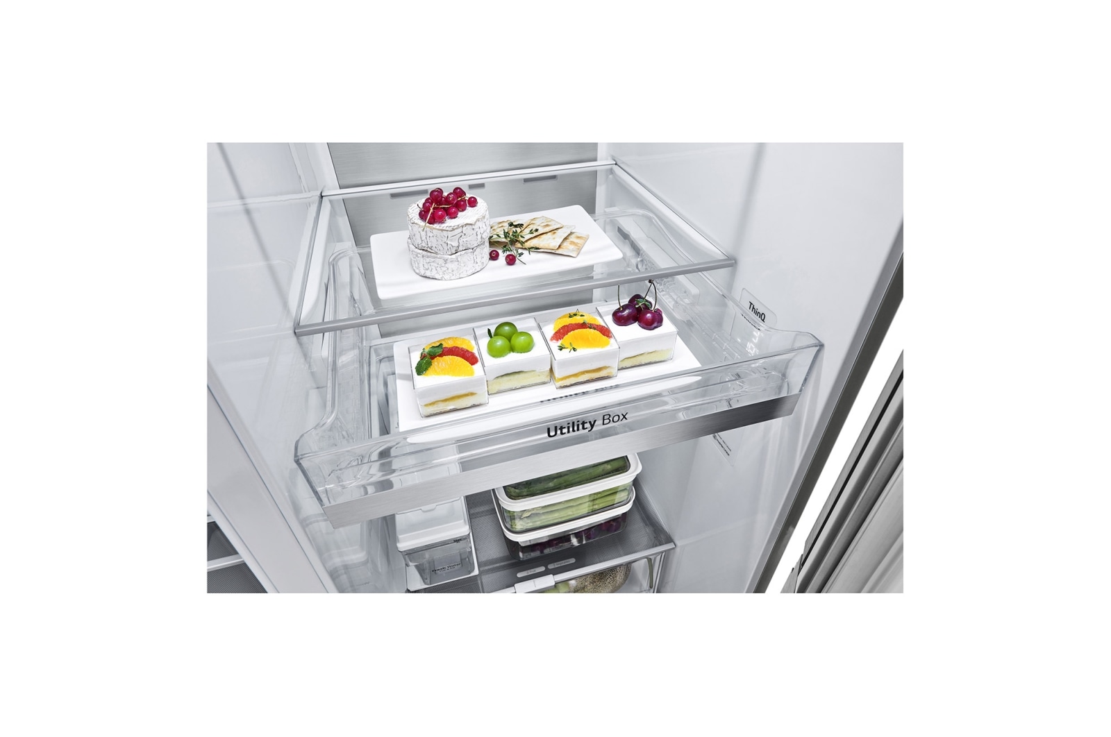 LG 635L InstaView™ American Style Fridge Freezer Stainless Steel Total No Frost, GSXV91BSAE