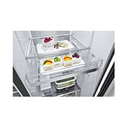 LG 635L InstaView™ American Style Fridge Freezer Matte Black Total No Frost, GSXV91MCAE