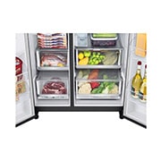 LG 635L InstaView™ American Style Fridge Freezer Matte Black Total No Frost, GSXV91MCAE