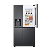 LG 635L InstaView™ American Style Fridge Freezer Matte Black Total No Frost, GSXV91MCAE