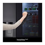 LG 635L InstaView™ American Style Fridge Freezer Matte Black Total No Frost, GSXV91MCAE