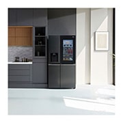 LG 635L InstaView™ American Style Fridge Freezer Matte Black Total No Frost, GSXV91MCAE