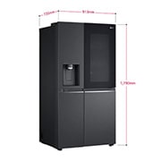 LG 635L InstaView™ American Style Fridge Freezer Matte Black Total No Frost, GSXV91MCAE