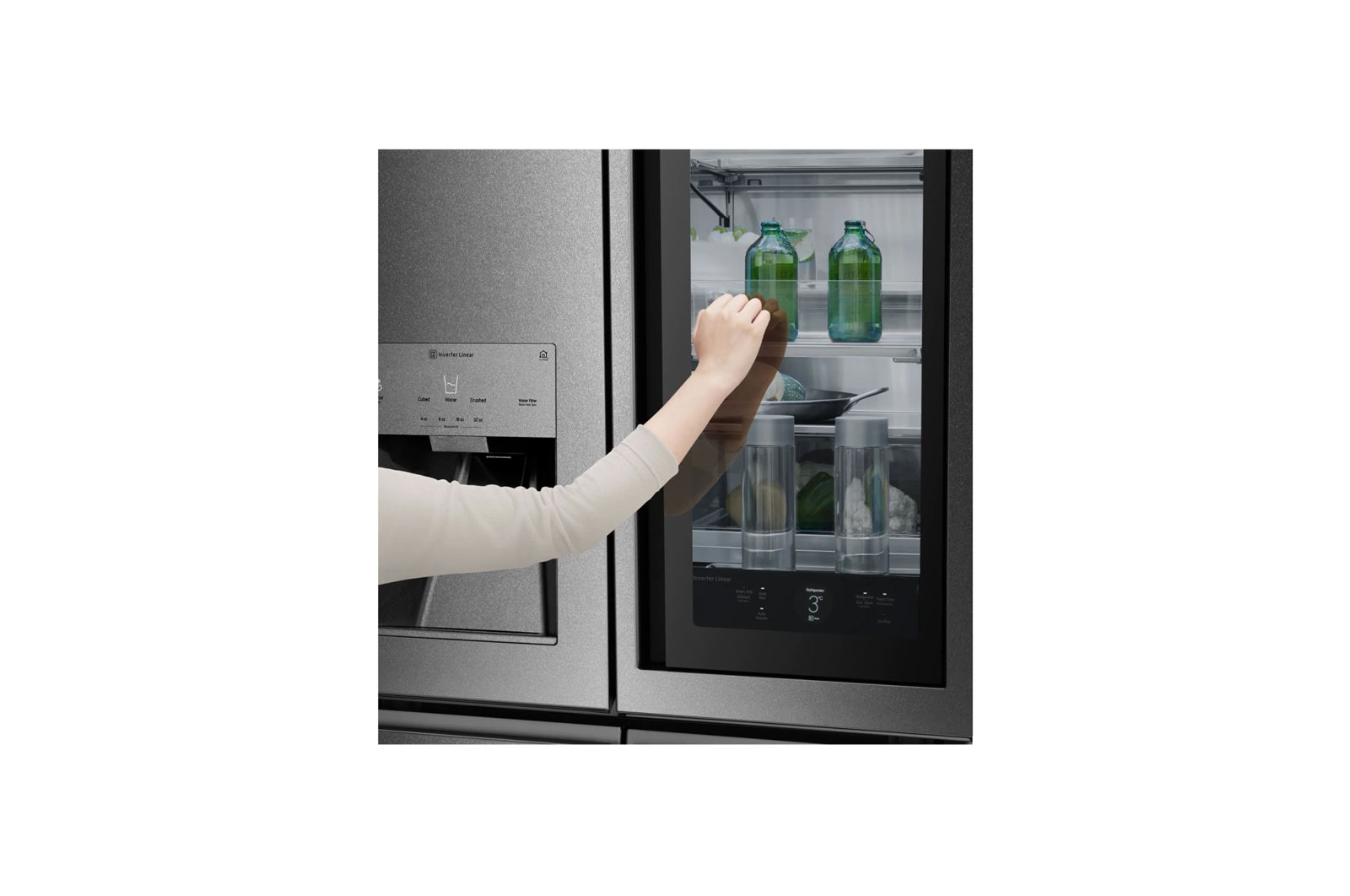 LG 643L InstaView™ Multi Door Fridge Freezer Stainless Steel Total No Frost, LSR100