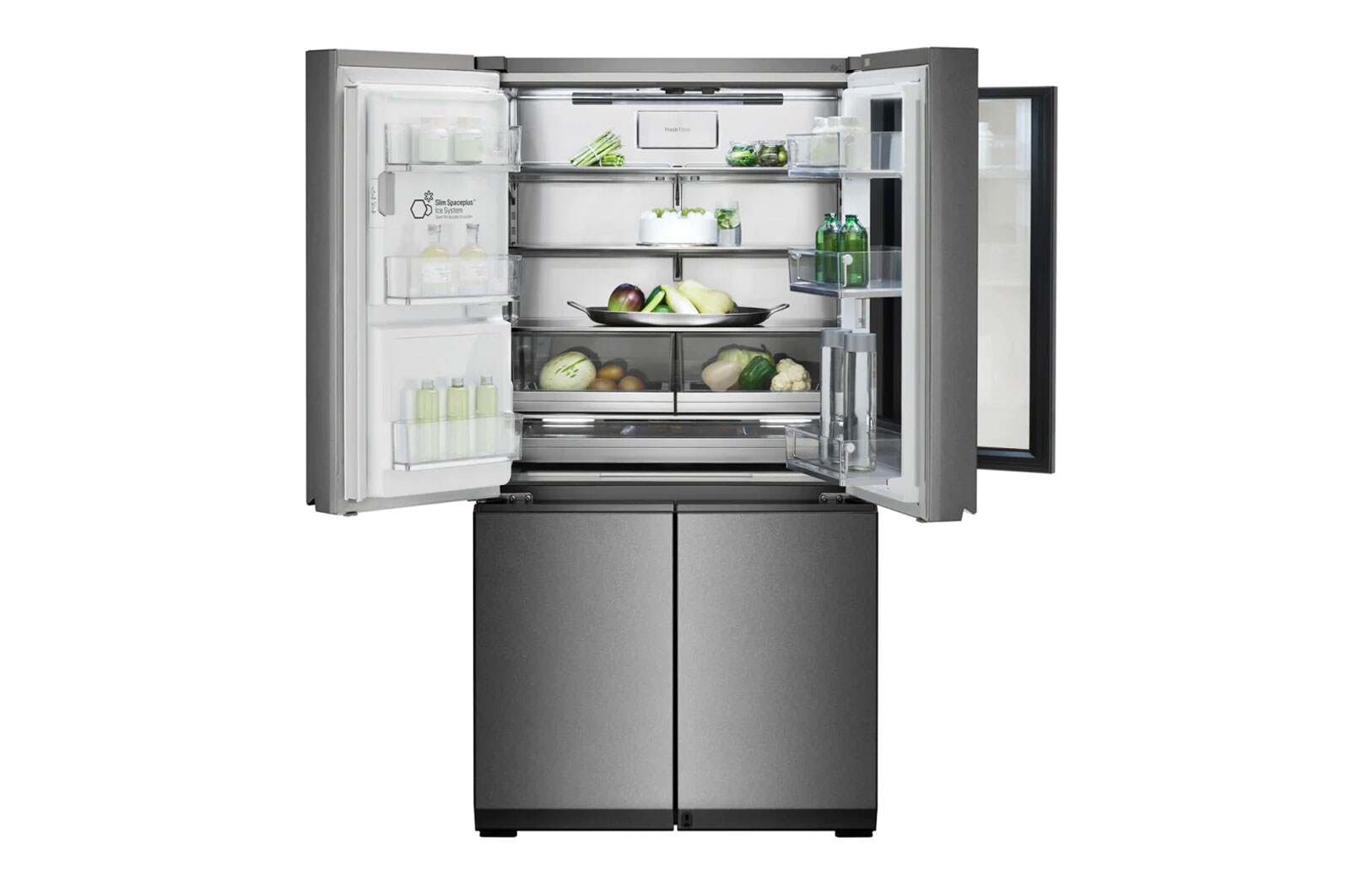 LG 643L InstaView™ Multi Door Fridge Freezer Stainless Steel Total No Frost, LSR100