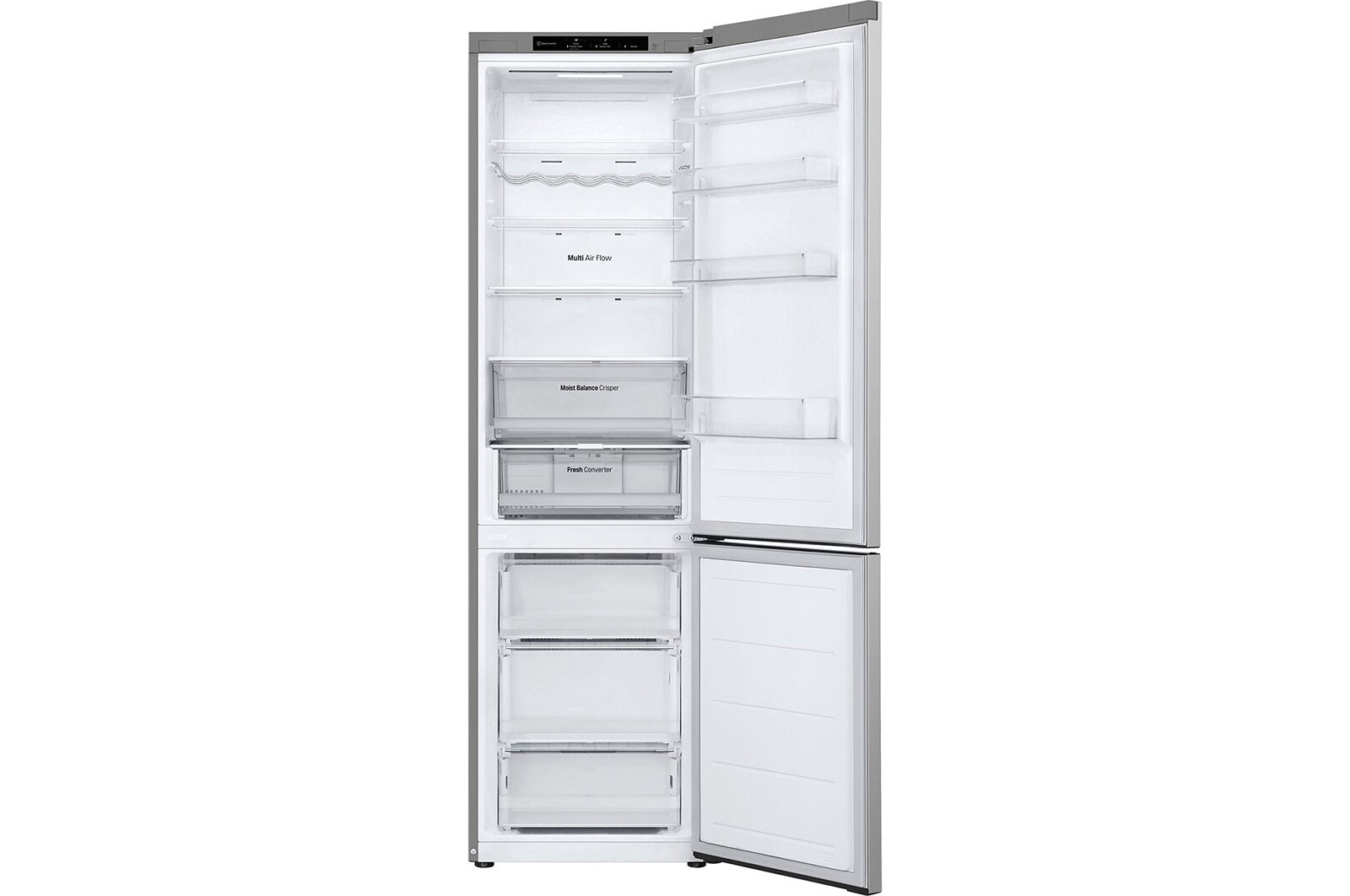 front view top door open with food 