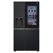 Front view of 635L InstaView™ American Style Fridge Freezer Matte Black (GSGV81EPLD)